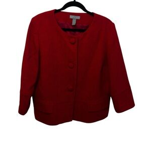 Kate hill wool blend jacket blazer dark red 14